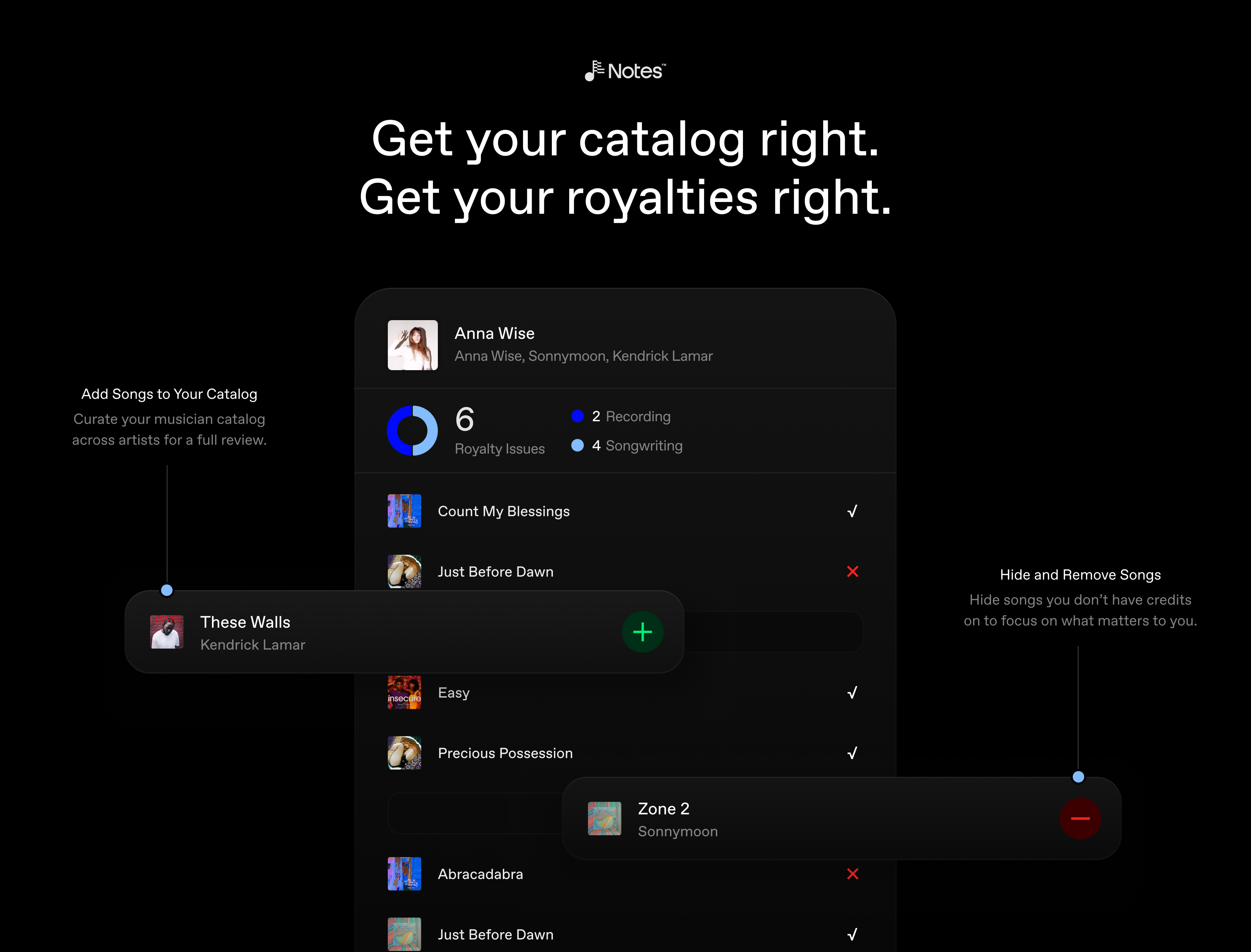 Notes Catalog Review — helping musicians identify royalty issues